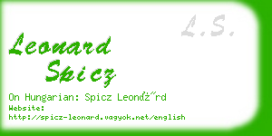 leonard spicz business card